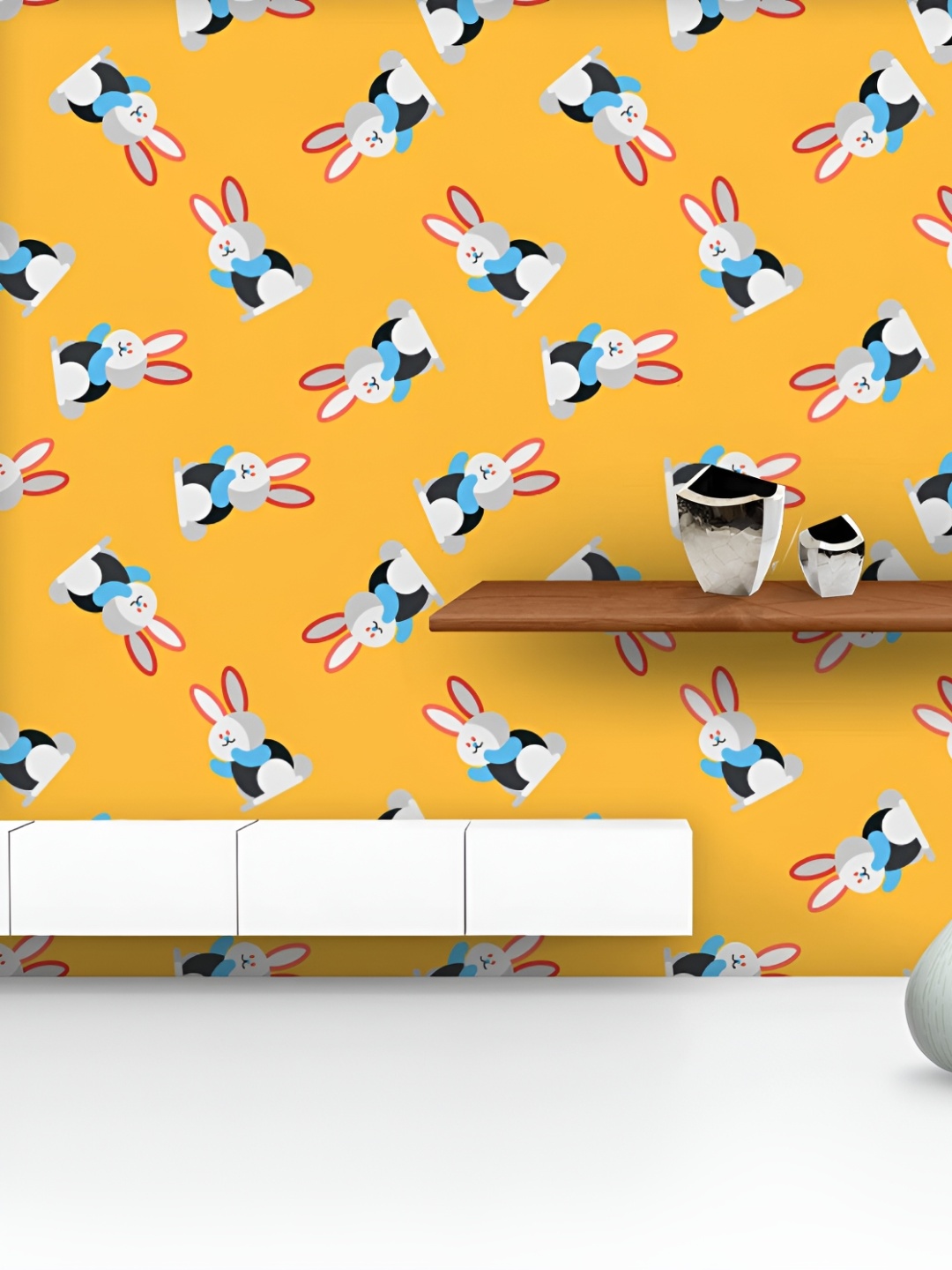 

ArtzFolio Yellow & Blue Abstract Printed Self Adhesive Decals & Wall Sticker