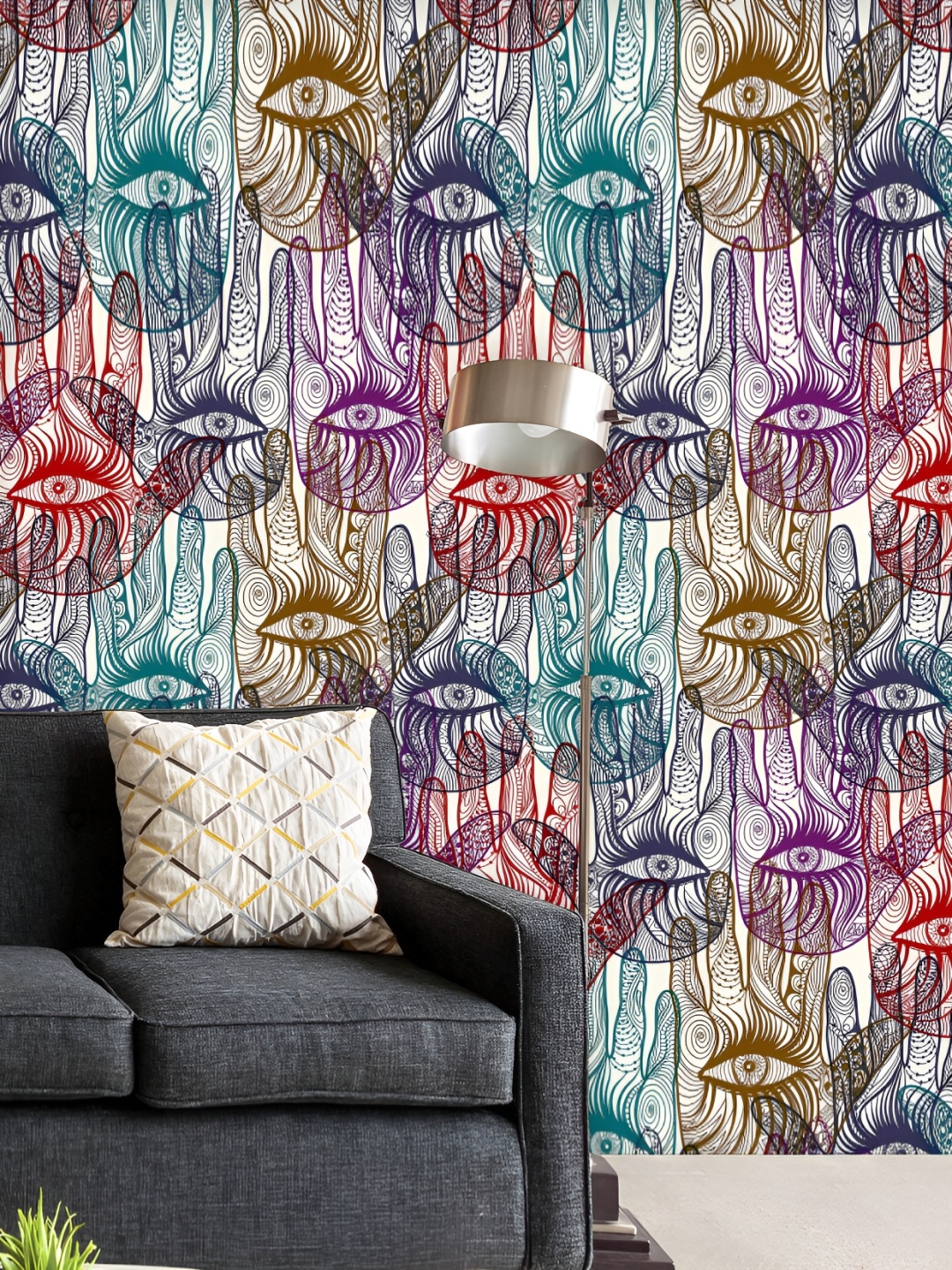 

ArtzFolio Beige & Purple Printed Non-PVC Vinyl Self-Adhesive Wallpaper Sticker