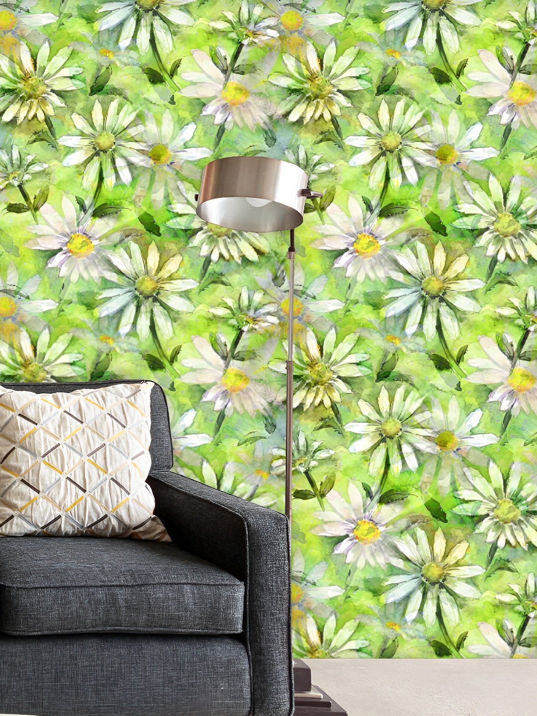 

ArtzFolio Green & White Floral Printed Self-Adhesive Peel & Wall Sticker