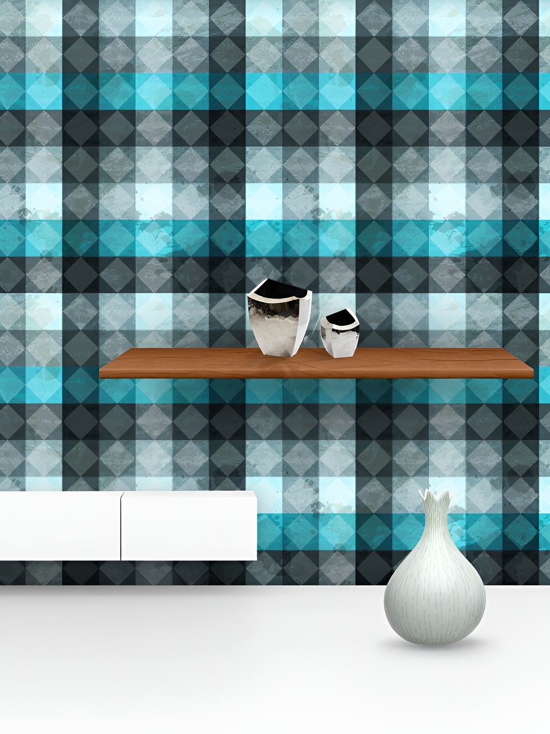

ArtzFolio Blue & Black Printed Scratch Proof Wallpaper