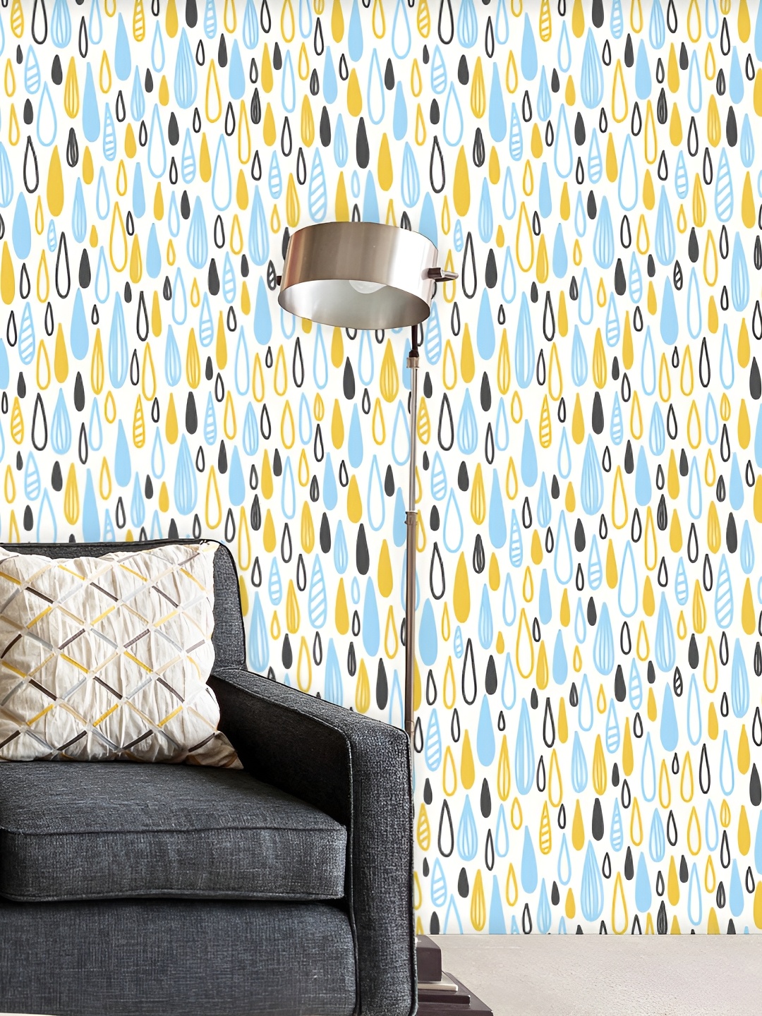 

ArtzFolio Yellow & White Self-Adhesive Peel & Stick Wall Sticker