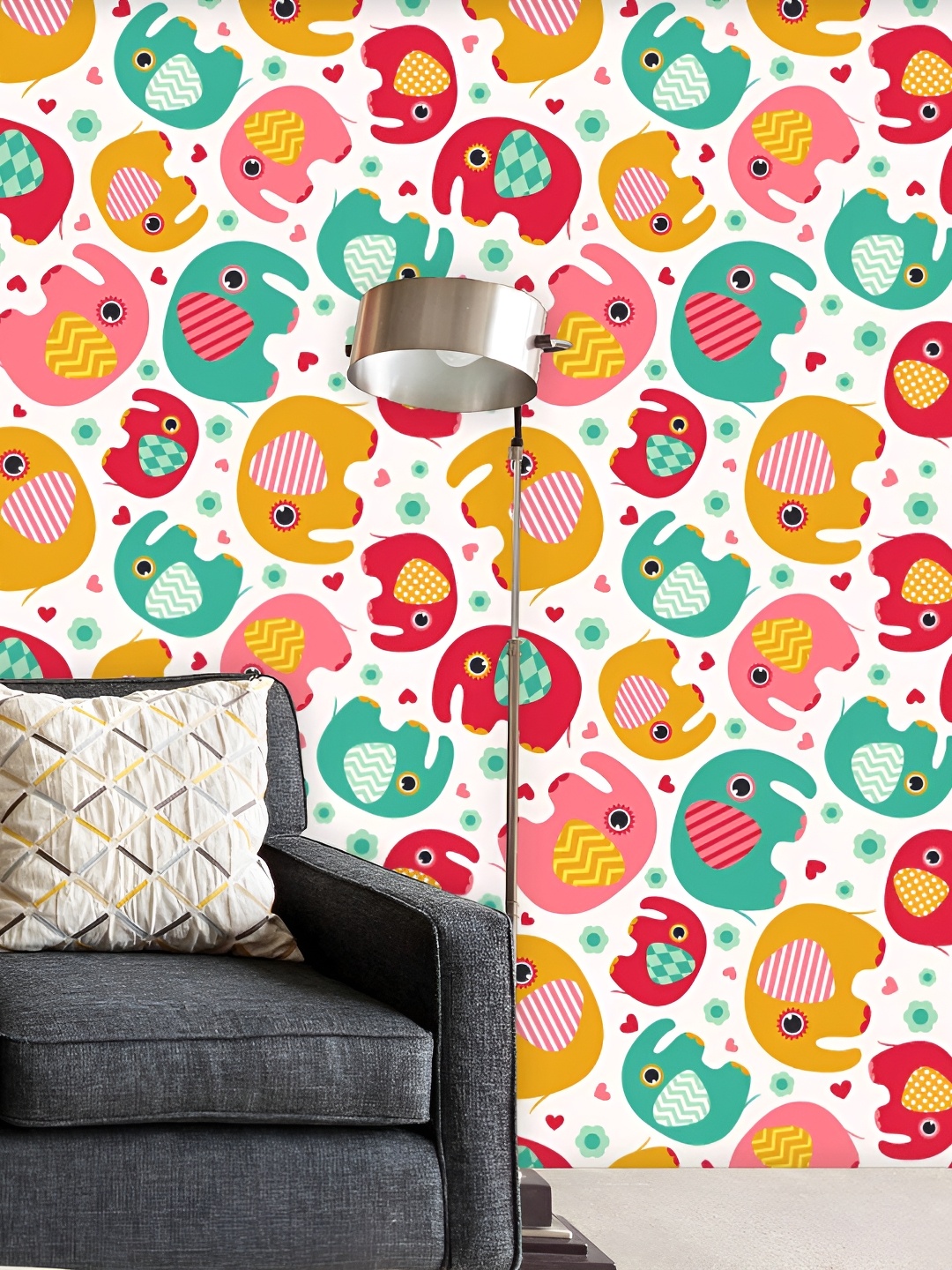 

ArtzFolio White & Red Printed Self-adhesive Water-Resistant Wallpaper