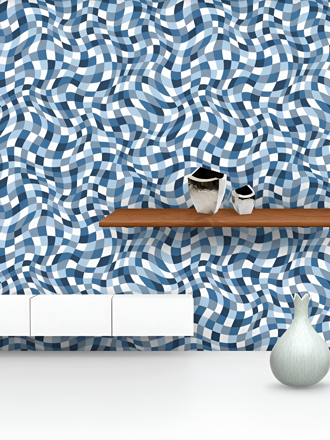 

ArtzFolio Blue & White Printed Self-Adhesive Wallpaper