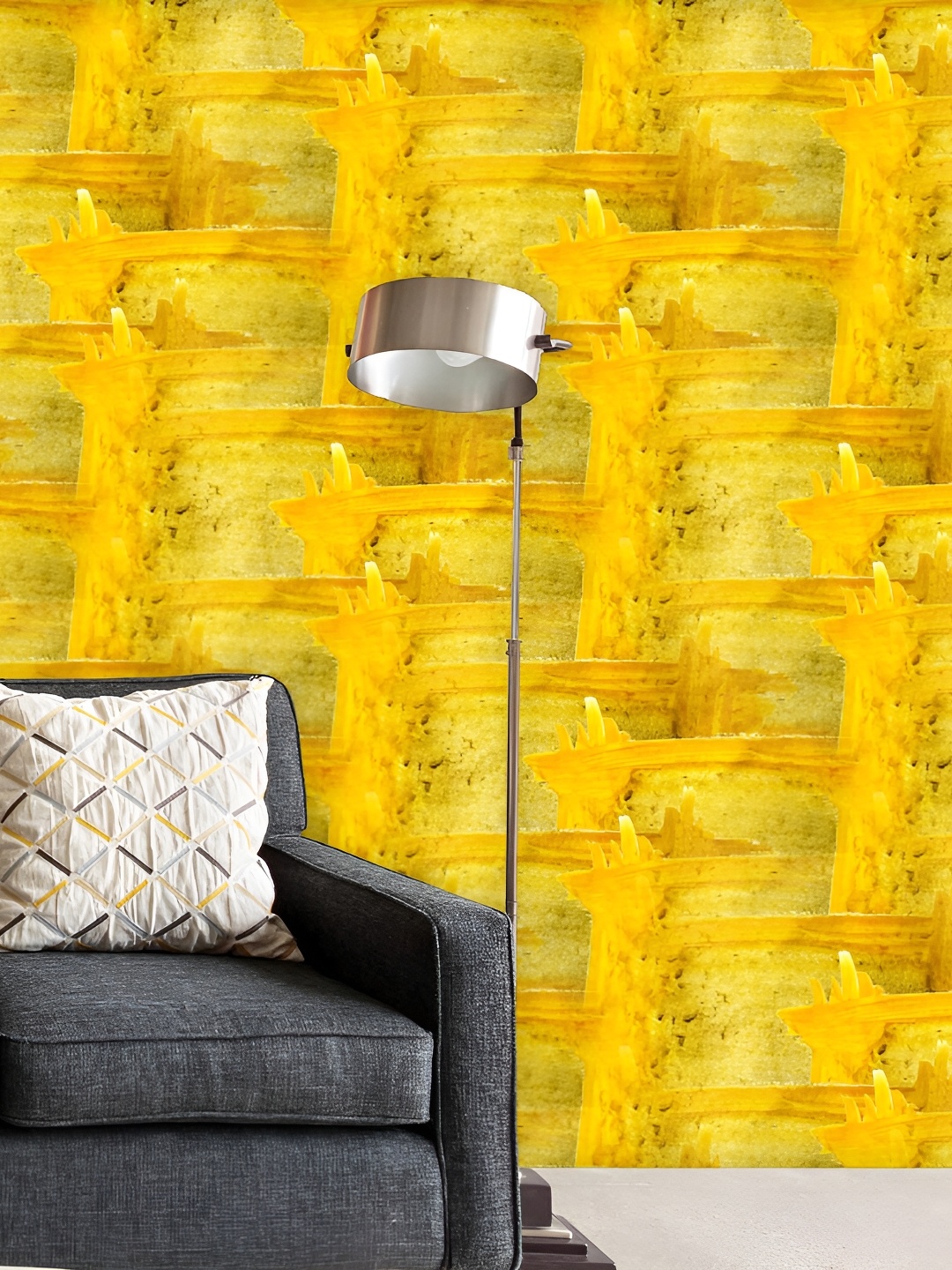 

ArtzFolio Yellow Printed Self-adhesive Water-Resistant Wallpaper