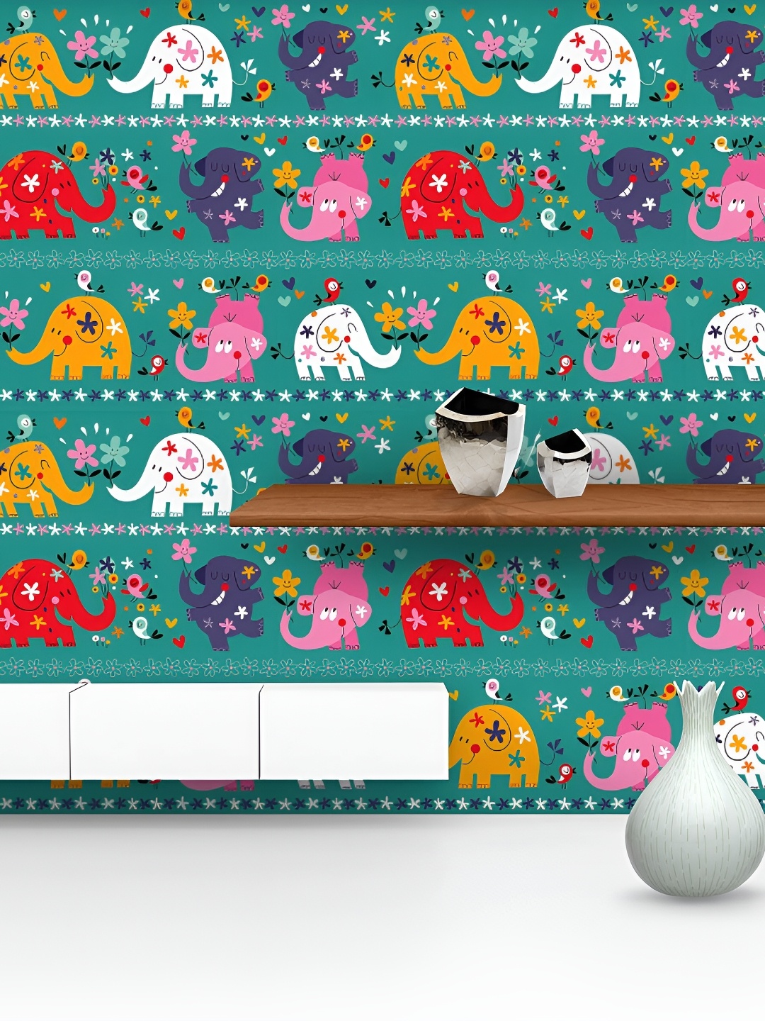 

ArtzFolio Green & Red Printed Self-adhesive Water-Resistant Wallpaper