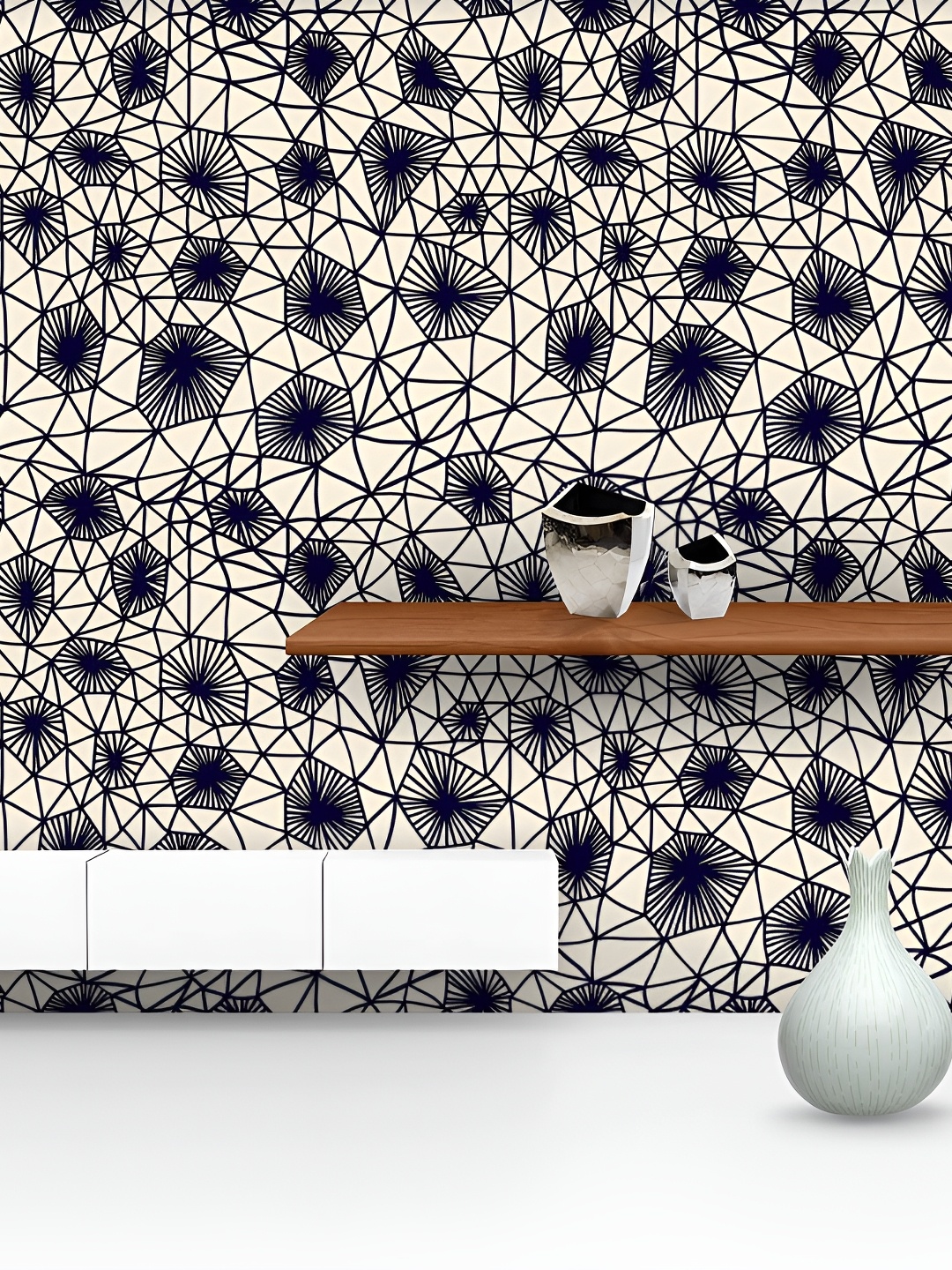 

ArtzFolio Beige & Black Printed Self-Adhesive Peel & Stick Wallpaper