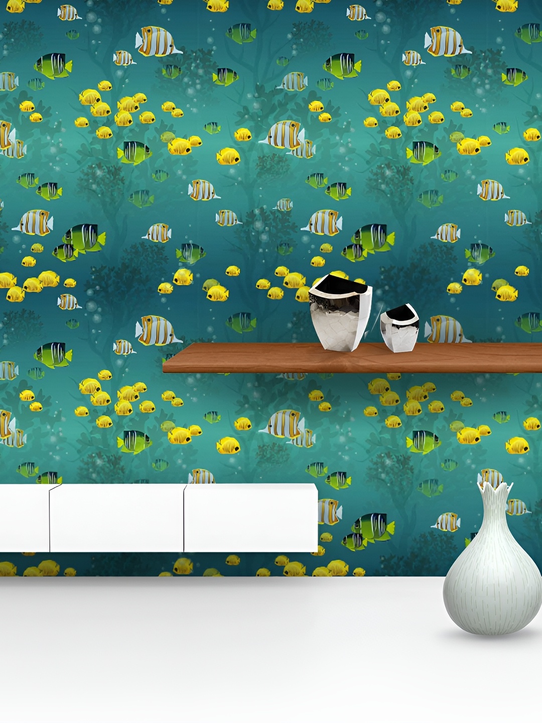

ArtzFolio Green & Yellow Printed Self Adhesive Wall Sticker