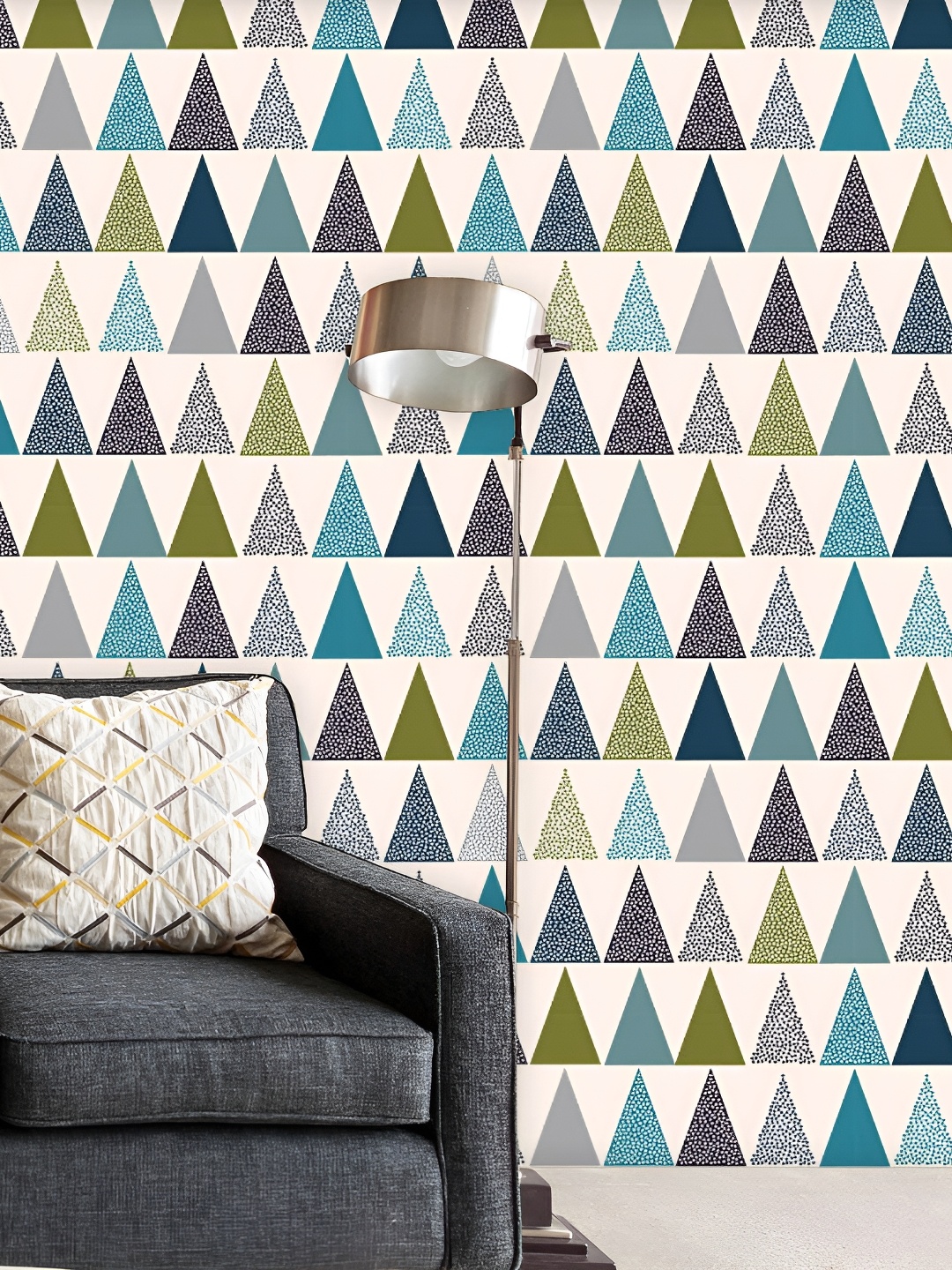 

ArtzFolio Off White & Grey Printed Self Adhesive Wallpaper