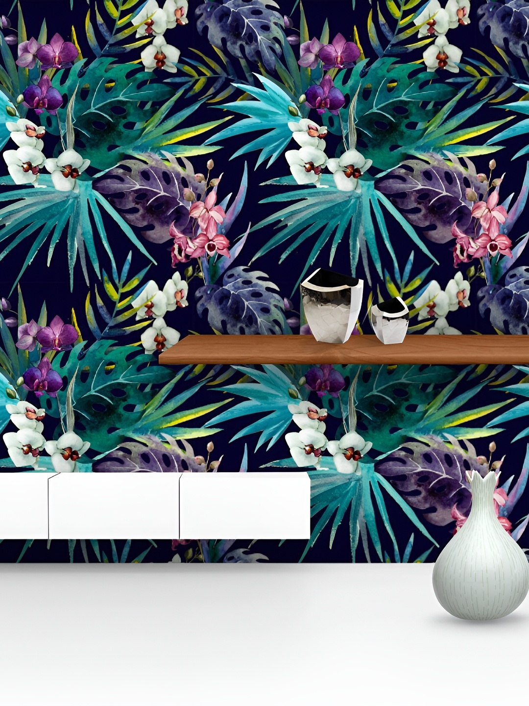 

ArtzFolio Navy Blue & Blue Printed Scratch Proof Wallpaper