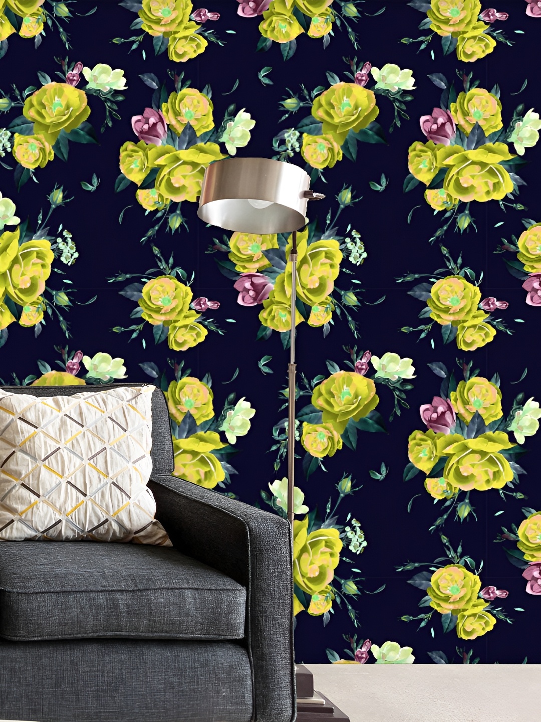 

ArtzFolio Green Florals Print Peel & Stick Self-Adhesive Wall Sticker