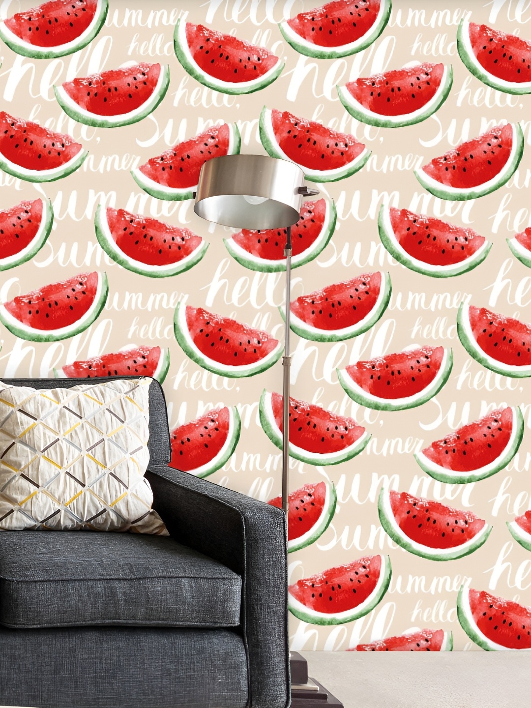 

ArtzFolio Beige & Red Printed Water Resistant Peel & Stick Wallpaper