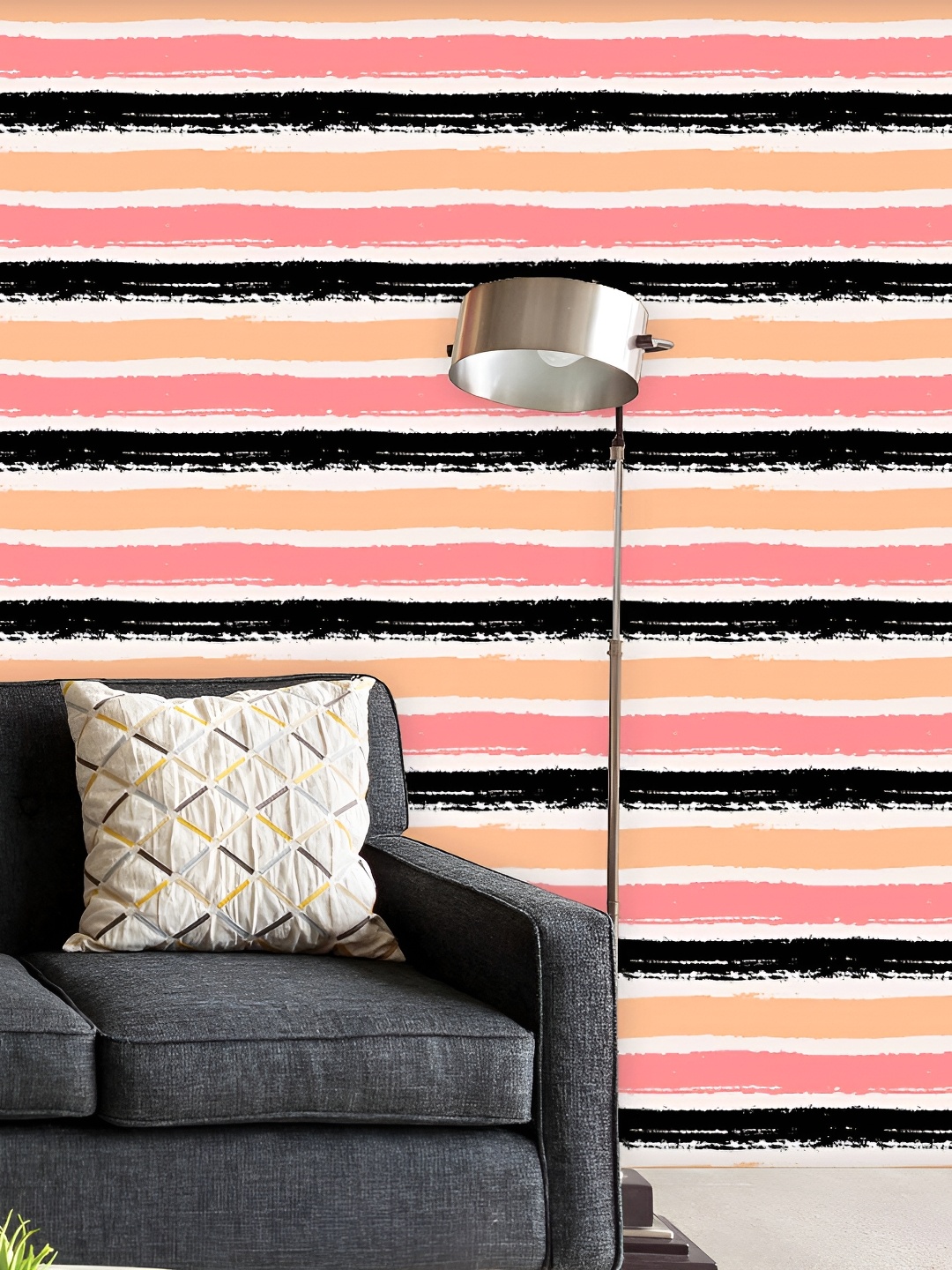 

ArtzFolio Pink & White Printed Self Adhesive Wallpaper