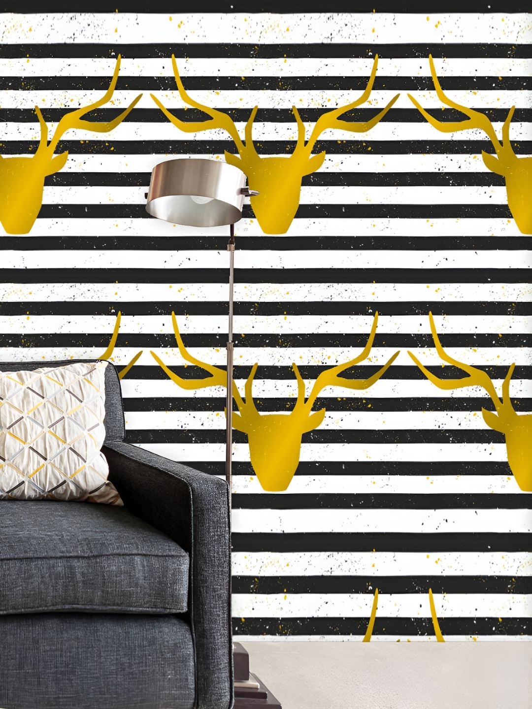 

ArtzFolio Black & White Striped Self Adhesive Wallpaper