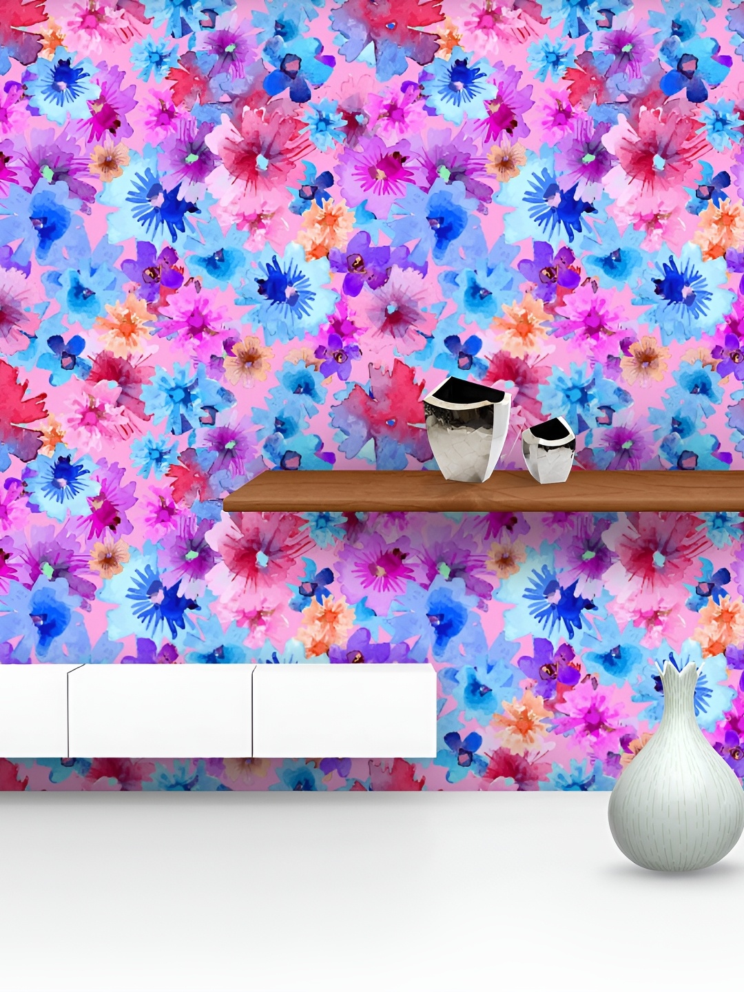 

ArtzFolio Blue & Pink Printed Scratch Proof Wallpaper