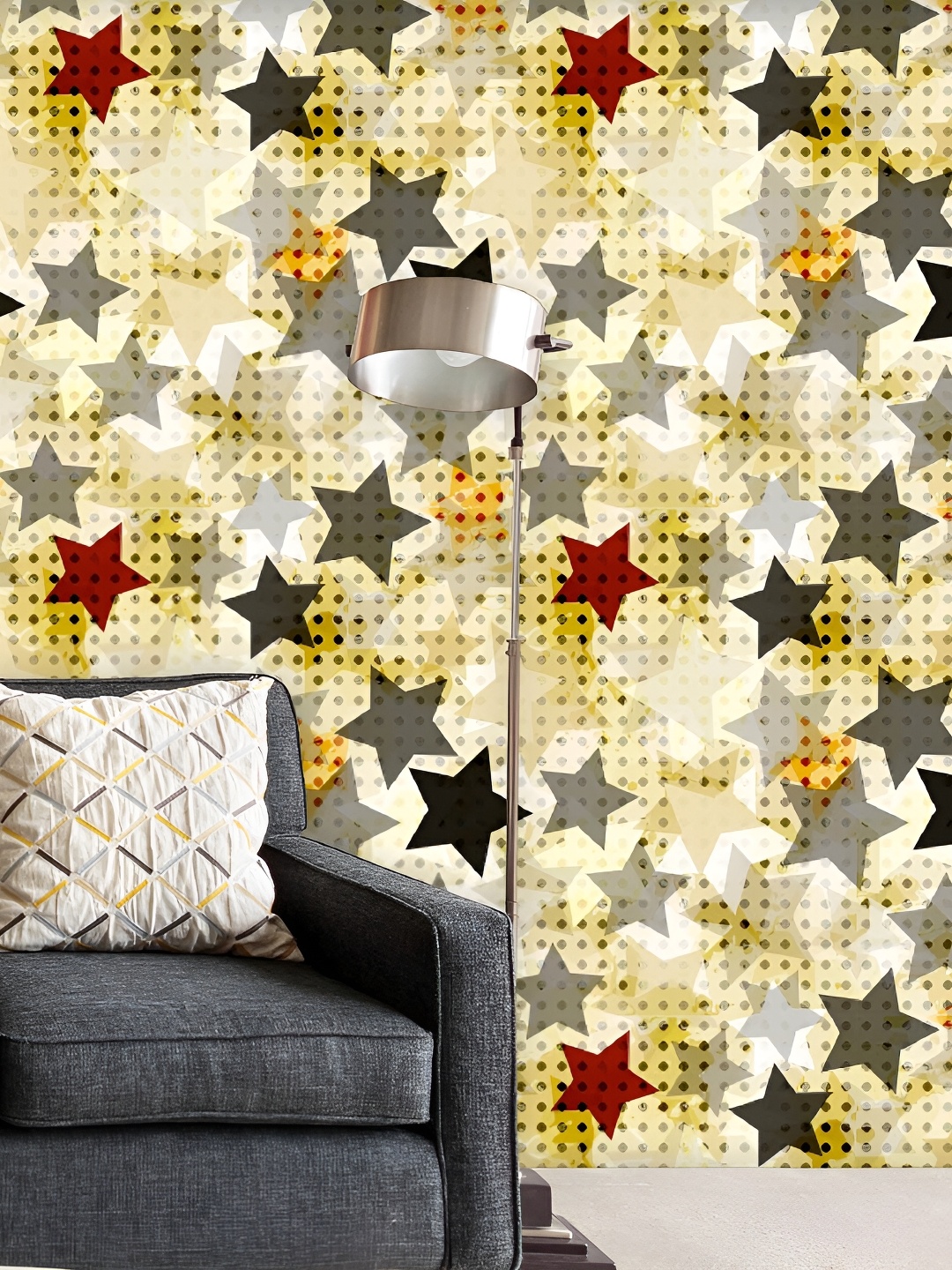 

ArtzFolio Yellow Printed Non-PVC Self-Adhesive Peel & Stick Wallpaper, Beige