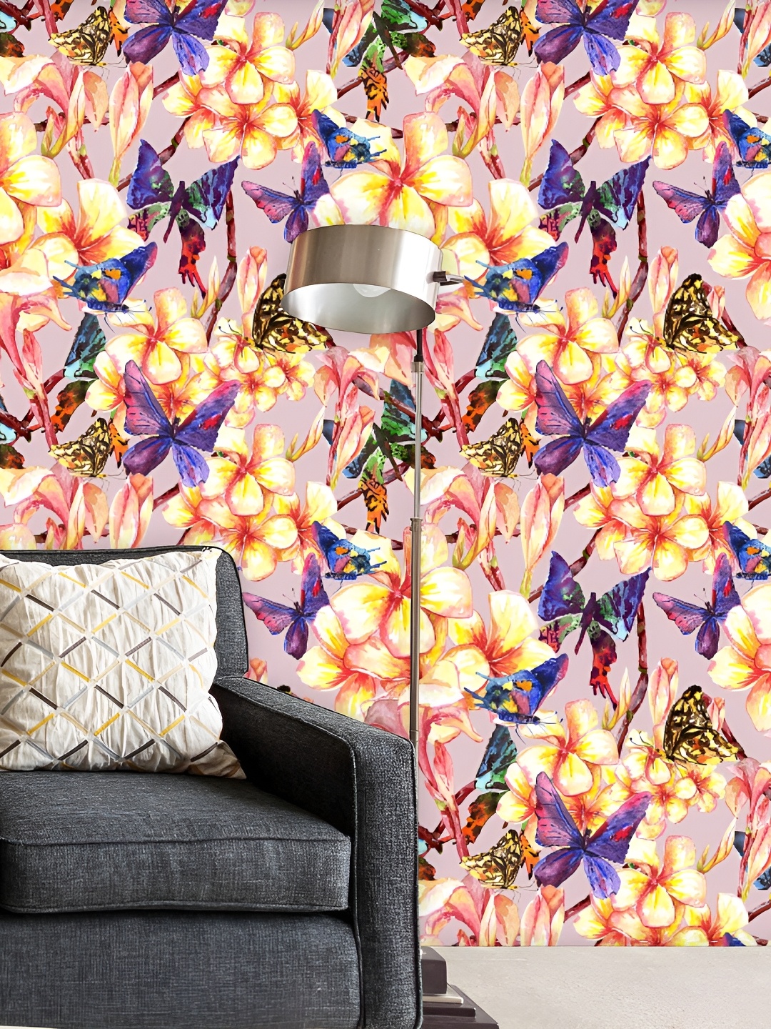 

ArtzFolio Mauve & Blue Printed Self Adhesive Wallpaper