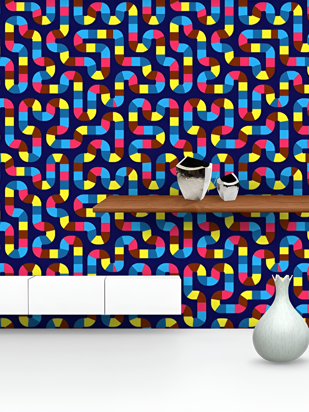 

ArtzFolio Blue & Yellow Abstract Printed Self-Adhesive Peel & Wall Sticker
