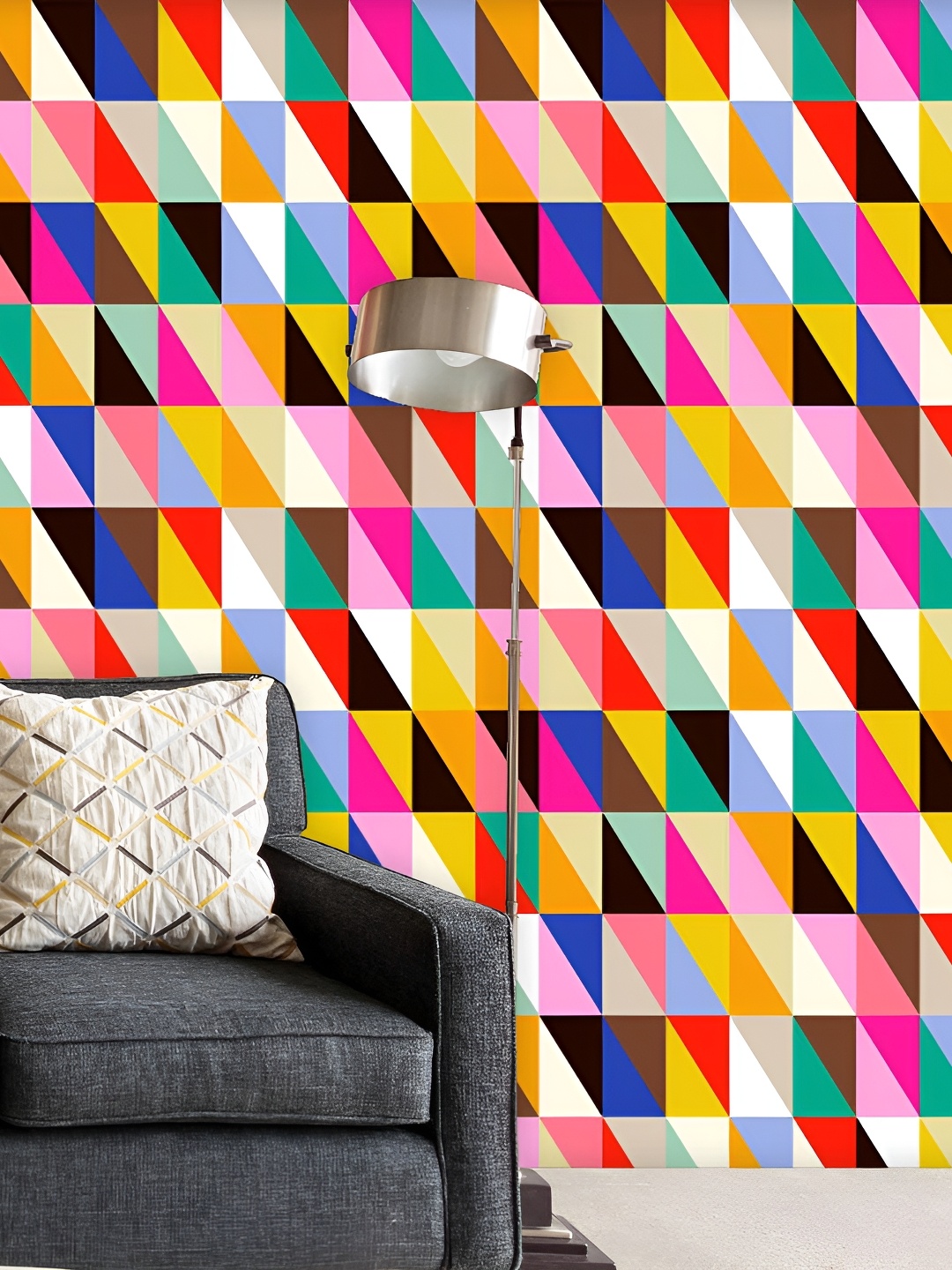 

ArtzFolio Pink & Yellow Geometric Printed Self Adhesive Waterproof Wallpaper