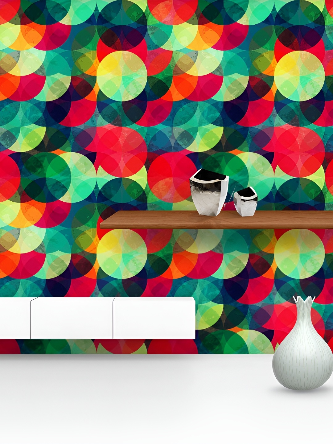 

ArtzFolio Green & Red Printed Scratch Proof Wallpaper