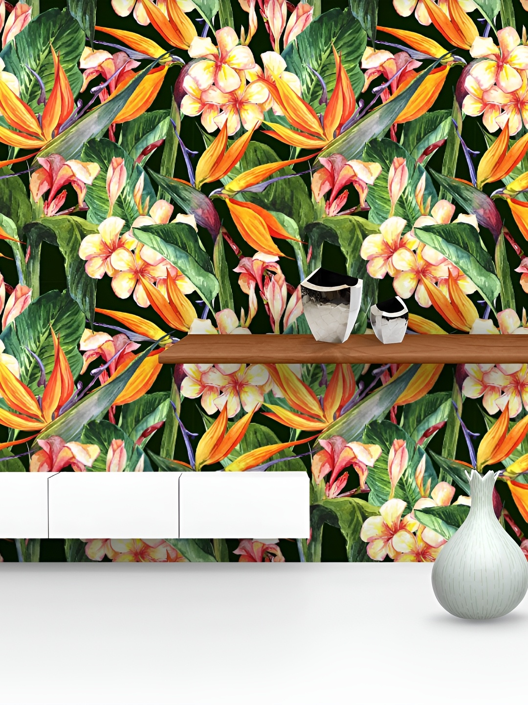 

ArtzFolio Green & Black Printed Self Adhesive Wallpaper