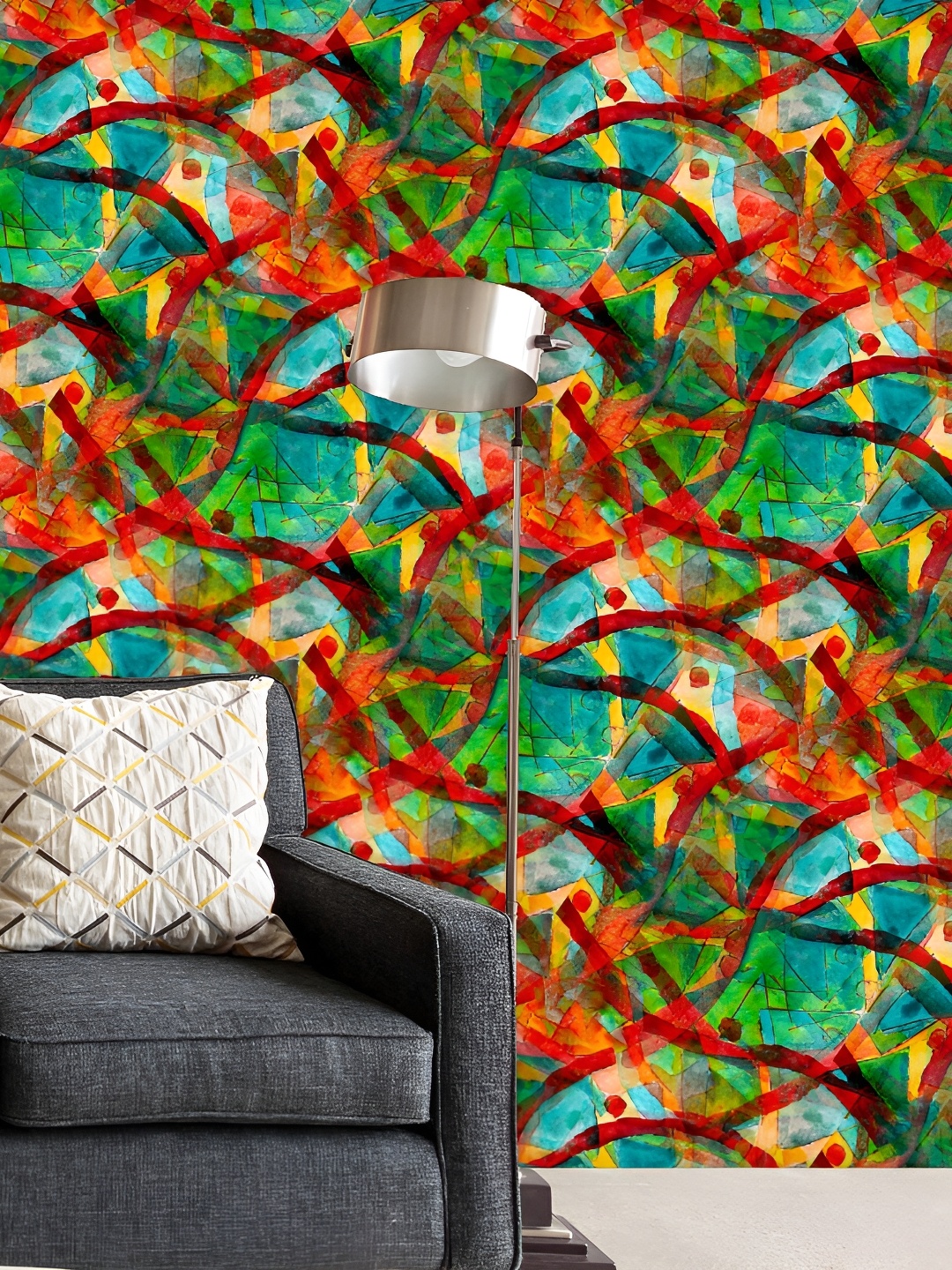 

ArtzFolio Green & Red Printed Self Adhesive Wallpaper