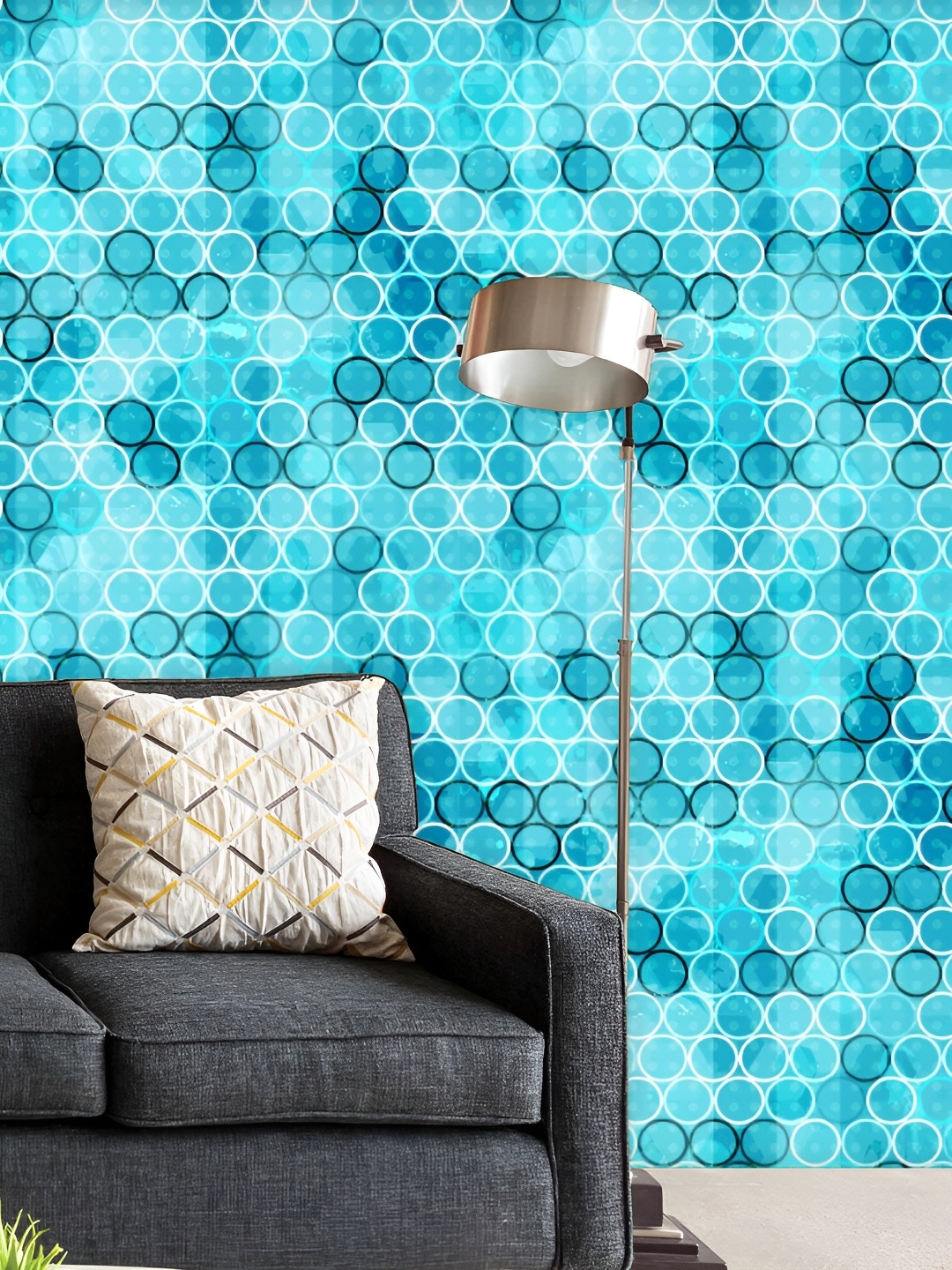 

ArtzFolio Blue & White Printed Self-Adhesive Water-Resistant Wallpaper