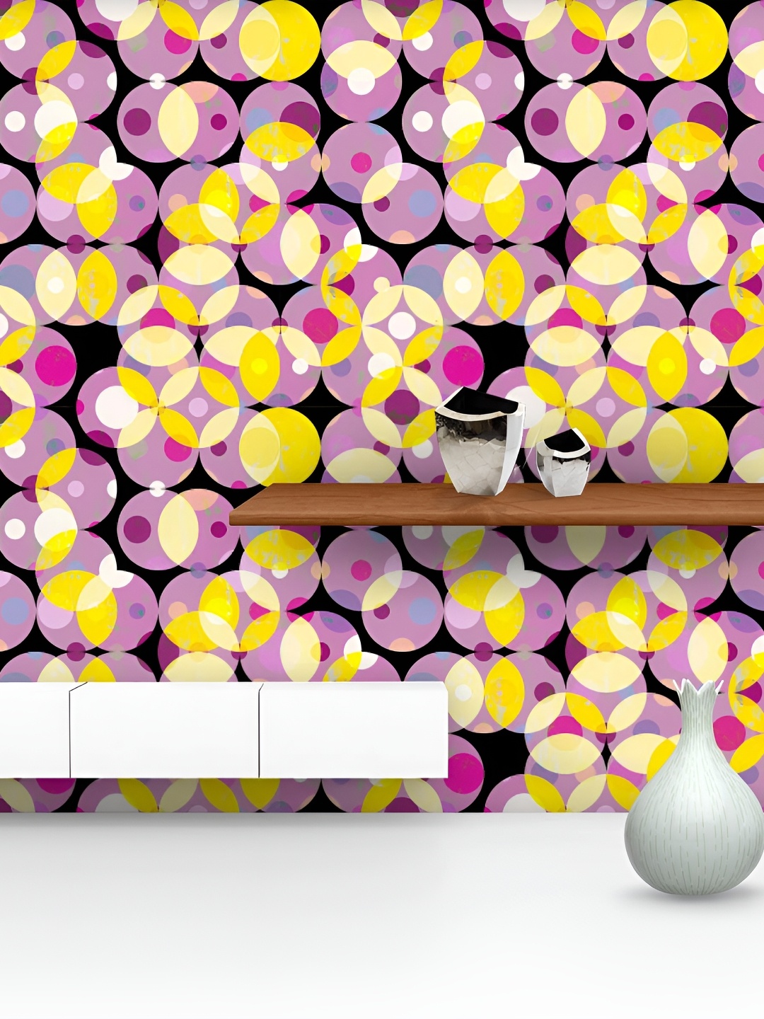 

ArtzFolio Yellow & Purple Printed Self Adhesive Wallpaper