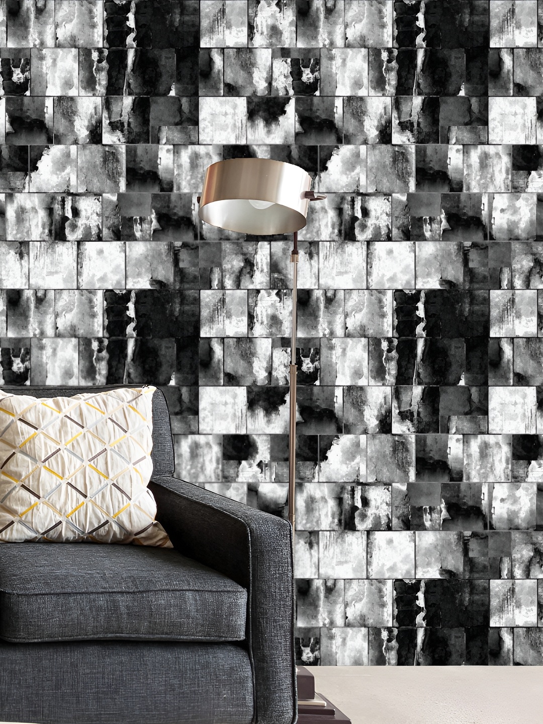 

ArtzFolio Black & White Abstract Printed Peel & Stick Wall Decal