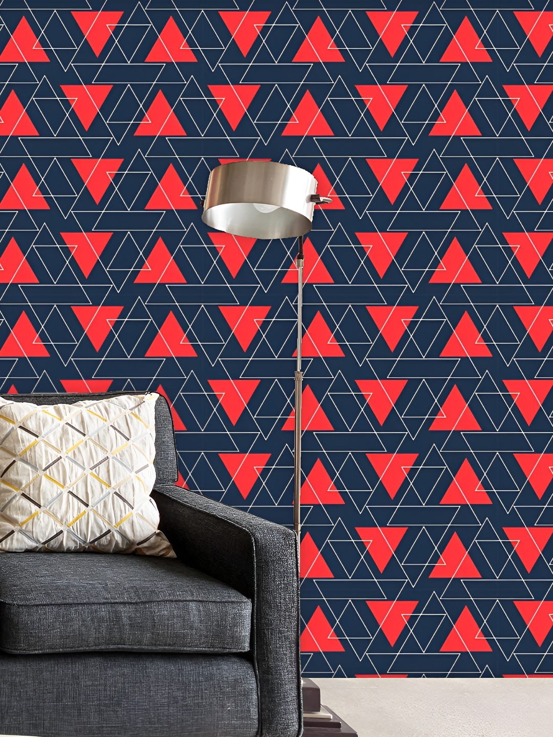 

ArtzFolio Navy Blue & Red Printed Self Adhesive Wallpaper