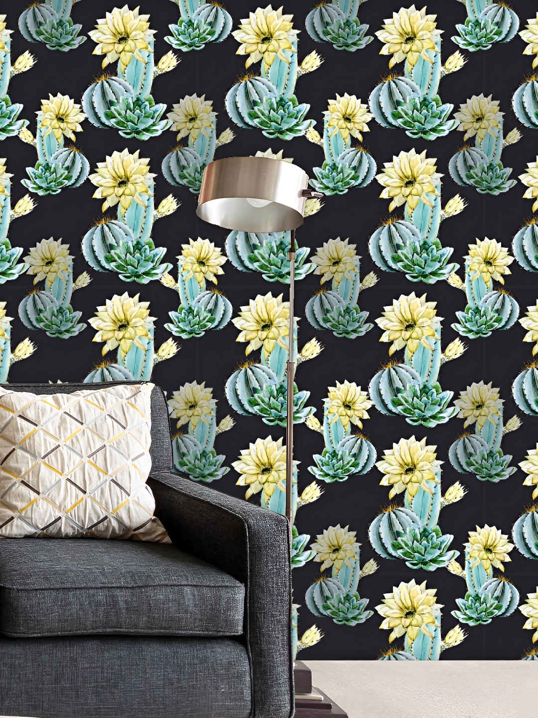 

ArtzFolio Black & Blue Printed Self Adhesive Wallpaper