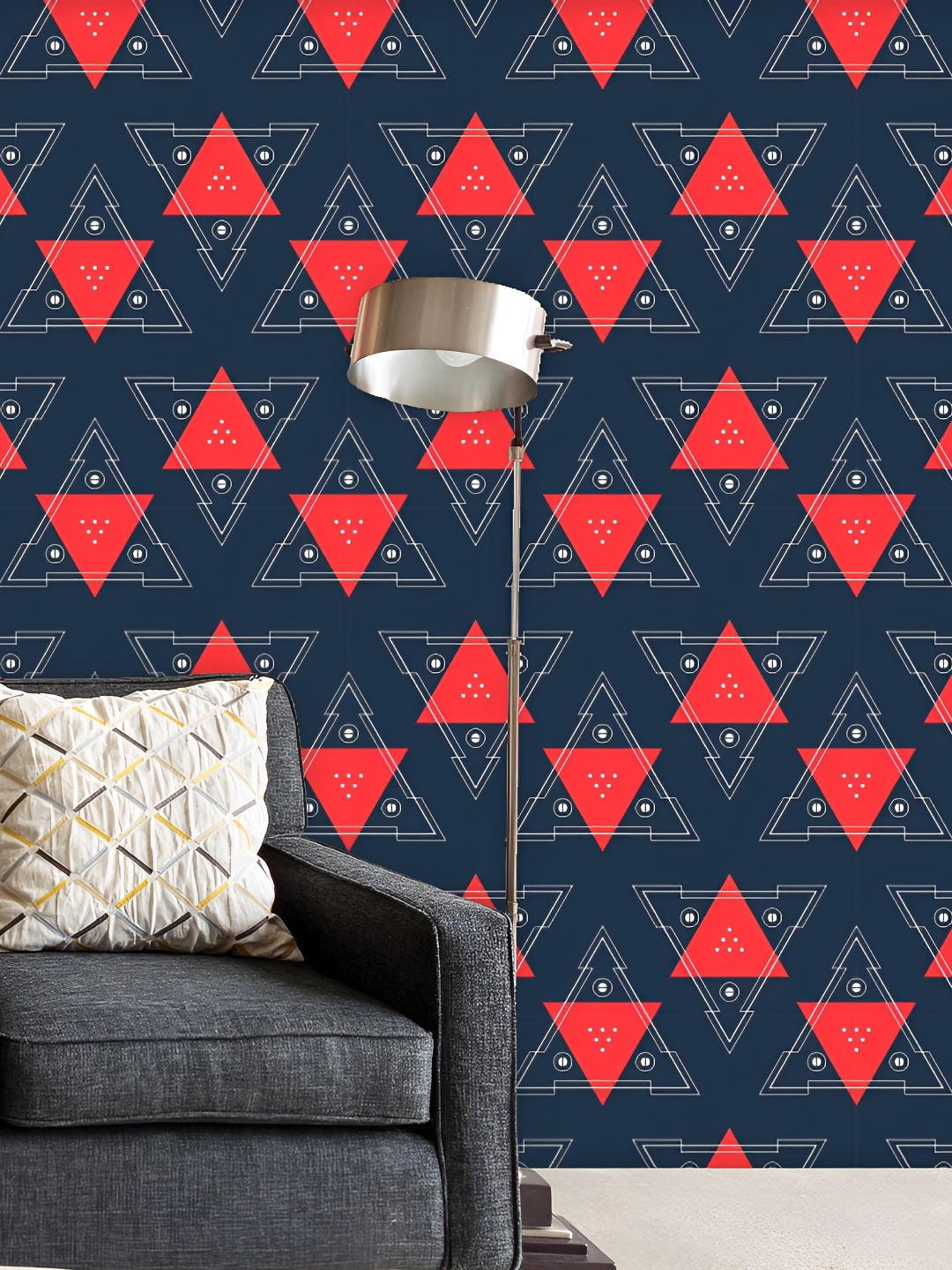 

ArtzFolio Navy Blue & Red Printed Peel & Stick Wall Decal