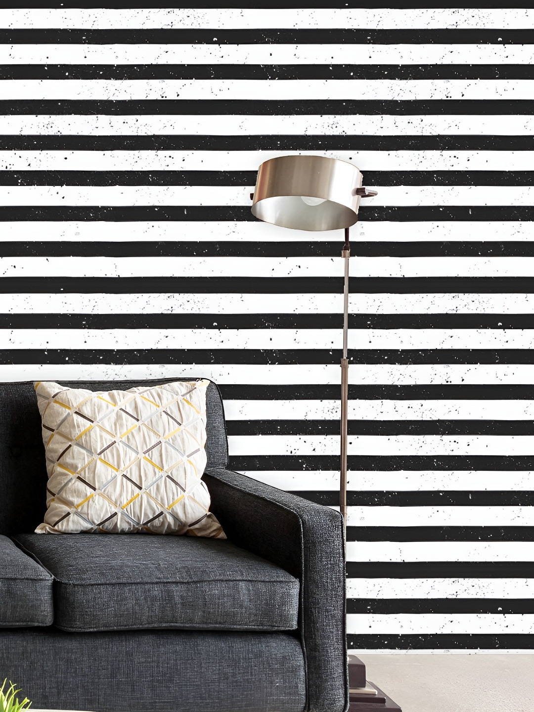 

ArtzFolio White & Black Striped Printed Self Adhesive Wallpaper