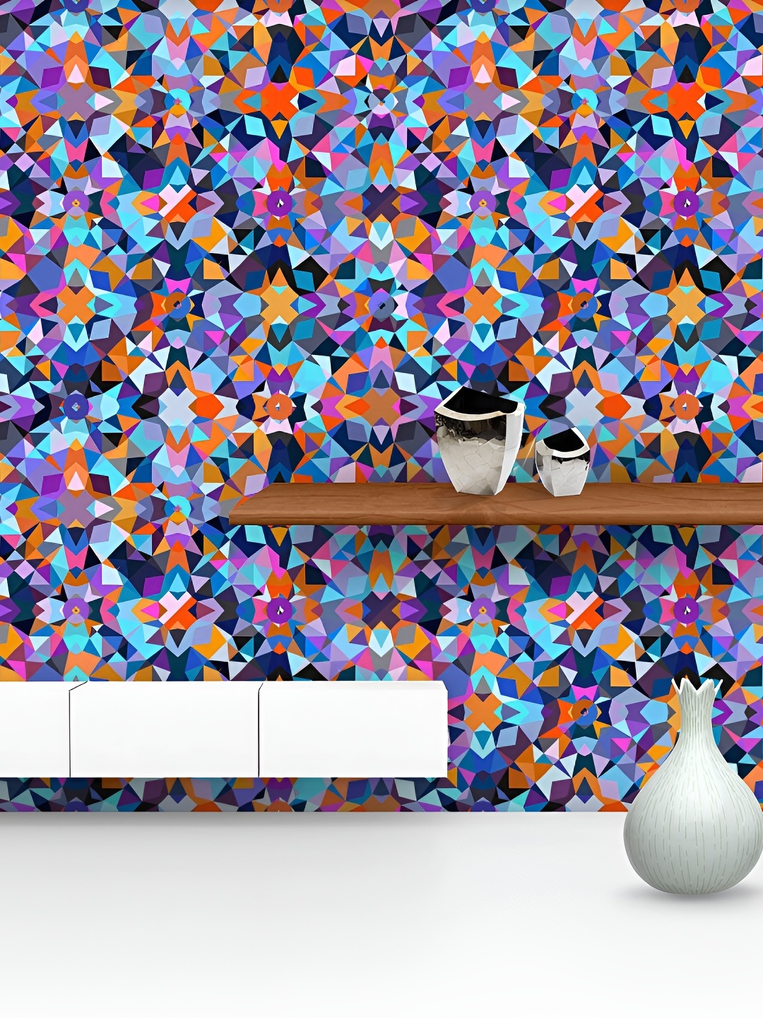 

ArtzFolio Blue & Orange Printed Peel & Stick Wall Decals