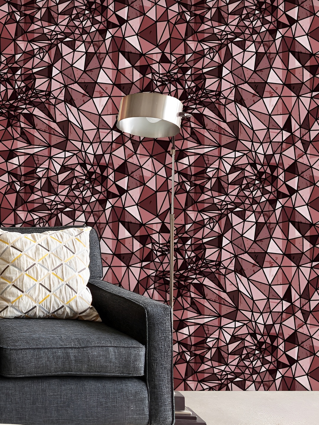 

ArtzFolio Brown Geometric Printed Non-PVC Self-Adhesive Peel & Stick Wallpaper
