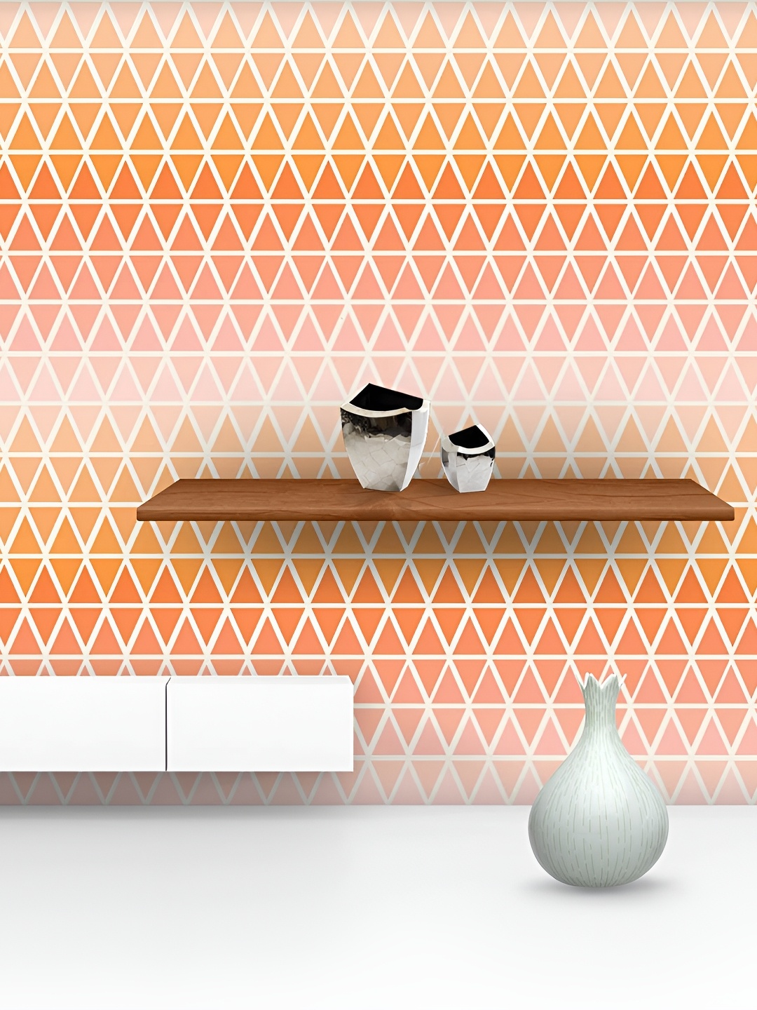 

ArtzFolio Orange Geometric Printed Non-PVC Self-Adhesive Peel & Stick Wallpaper