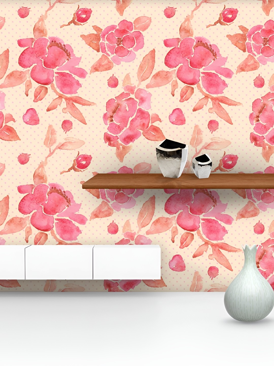 

ArtzFolio Beige & Pink Printed Self Adhesive Wallpaper