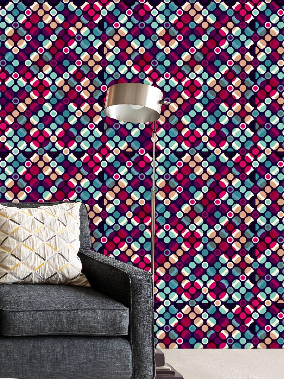 

ArtzFolio Purple & Pink Geometric Printed Self Adhesive Wallpaper