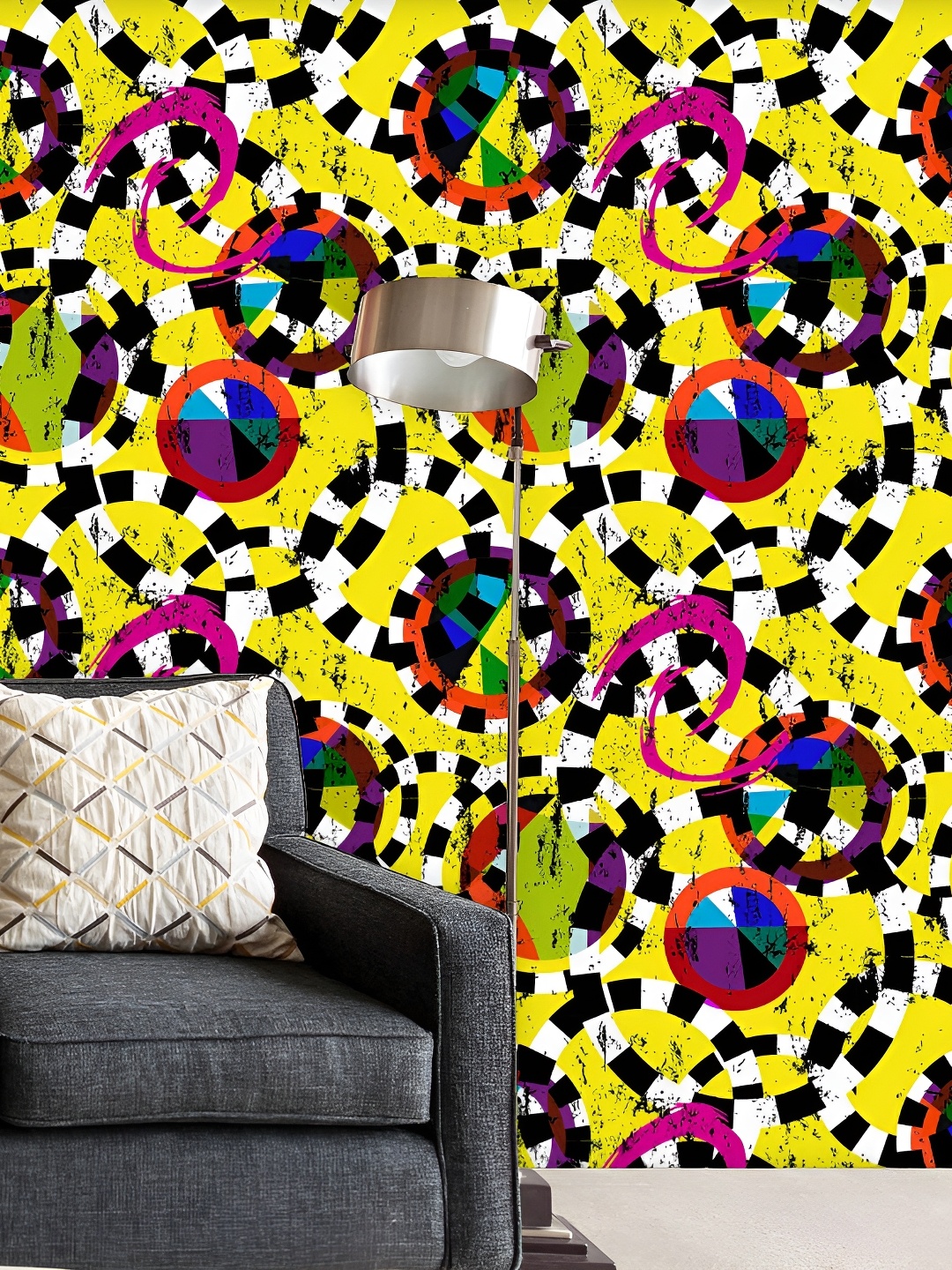 

ArtzFolio Yellow & Black Abstract Printed Self Adhesive Wall Decal