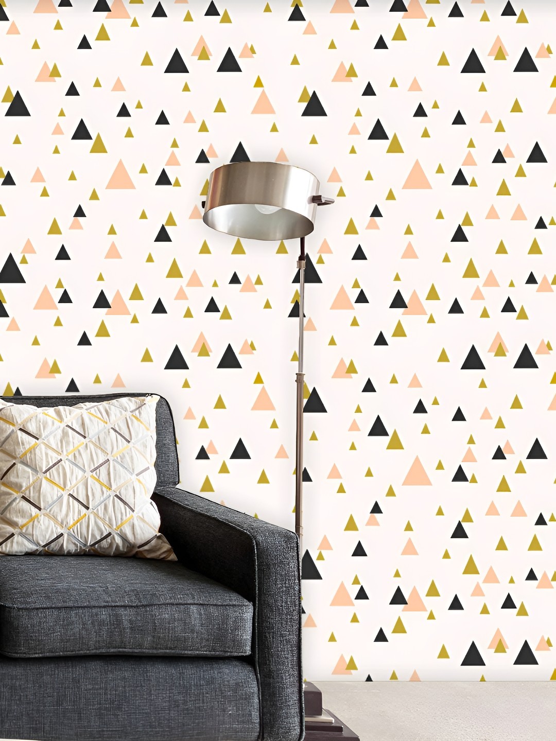 

ArtzFolio White Geometric Printed Non-PVC Self-Adhesive Peel & Stick Wallpaper
