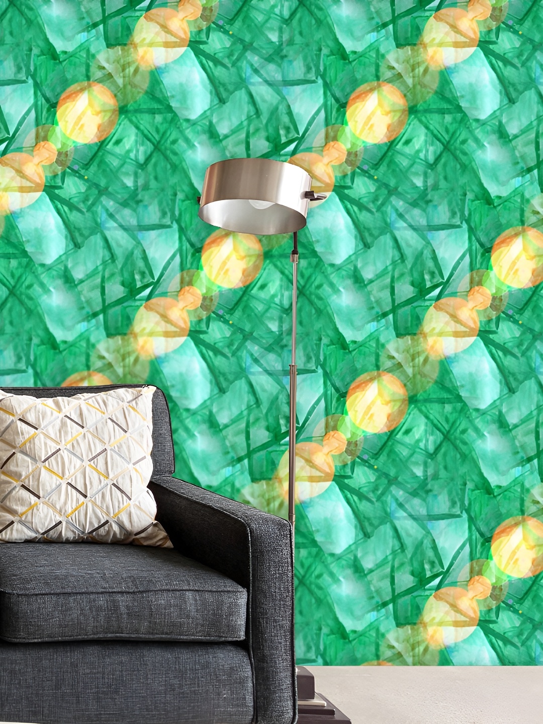 

ArtzFolio Green & Orange Abstract Printed Self Adhesive Wallpaper