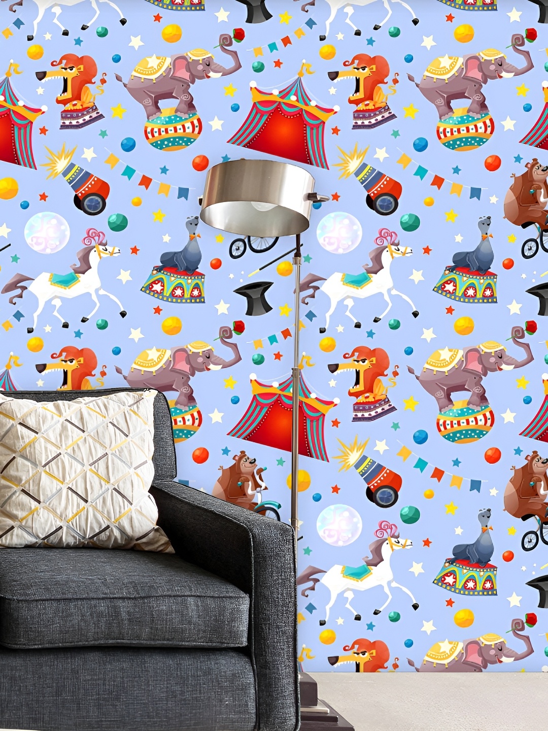

ArtzFolio Blue & Red Printed Self Adhesive Wallpaper
