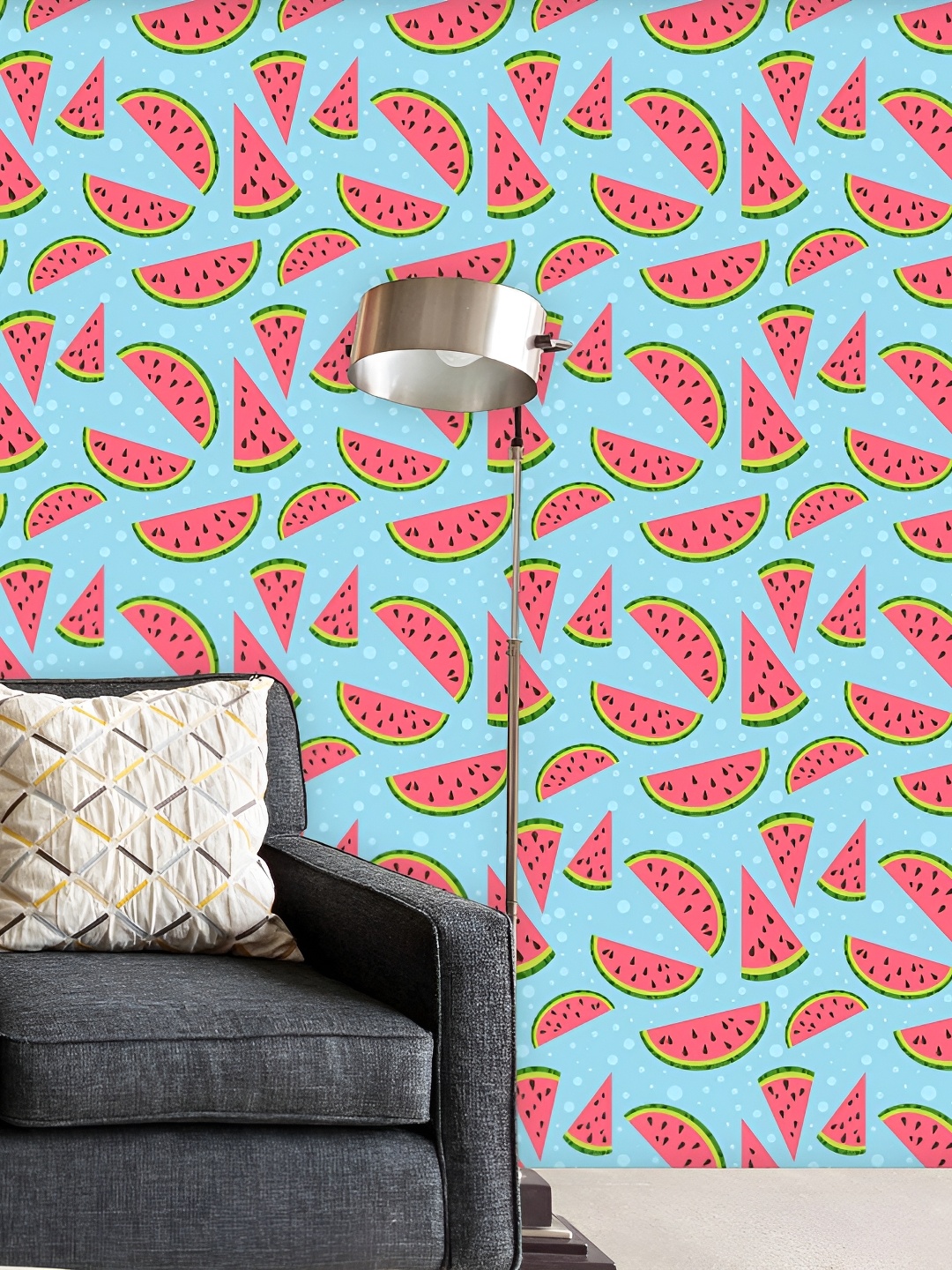 

ArtzFolio Pink & Blue Watermelon Printed Self Adhesive Waterproof Wallpaper