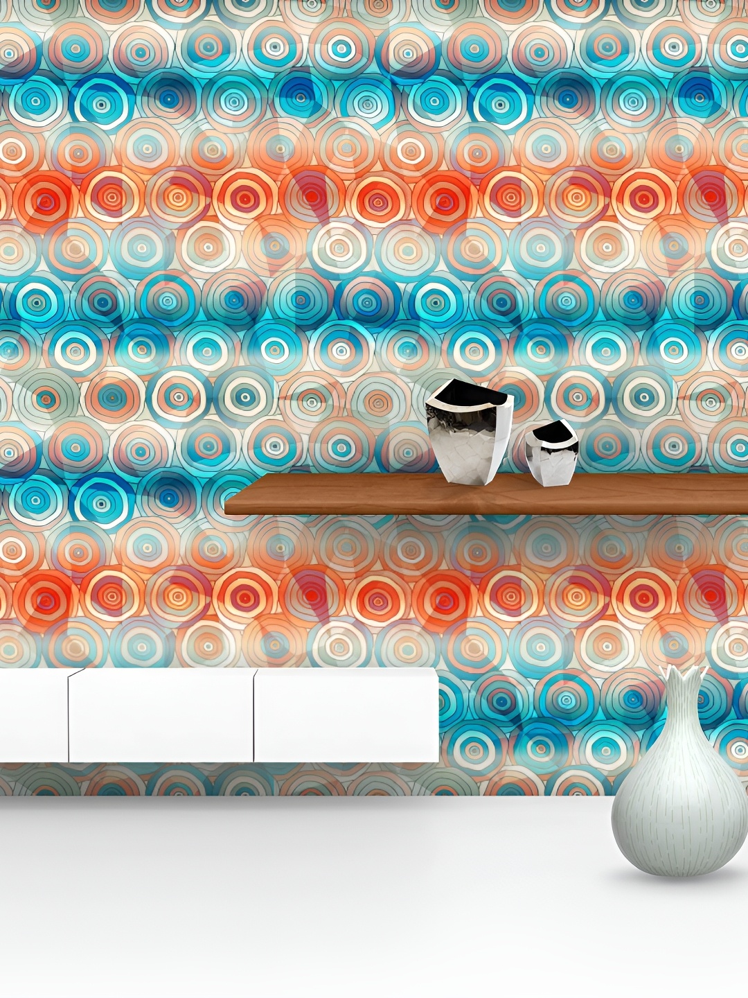 

ArtzFolio Orange & Blue Abstract Printed Self Adhesive Peel & Stick Wall Sticker