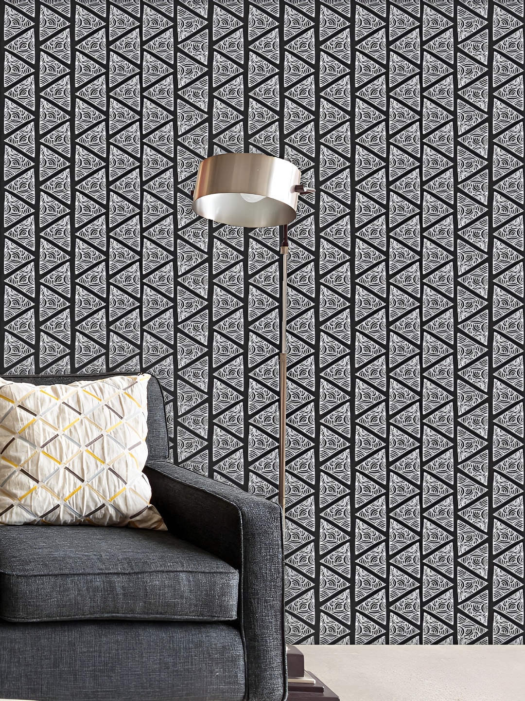 

ArtzFolio Black & White Geometric Printed Peel & Stick Self-Adhesive Wallpaper