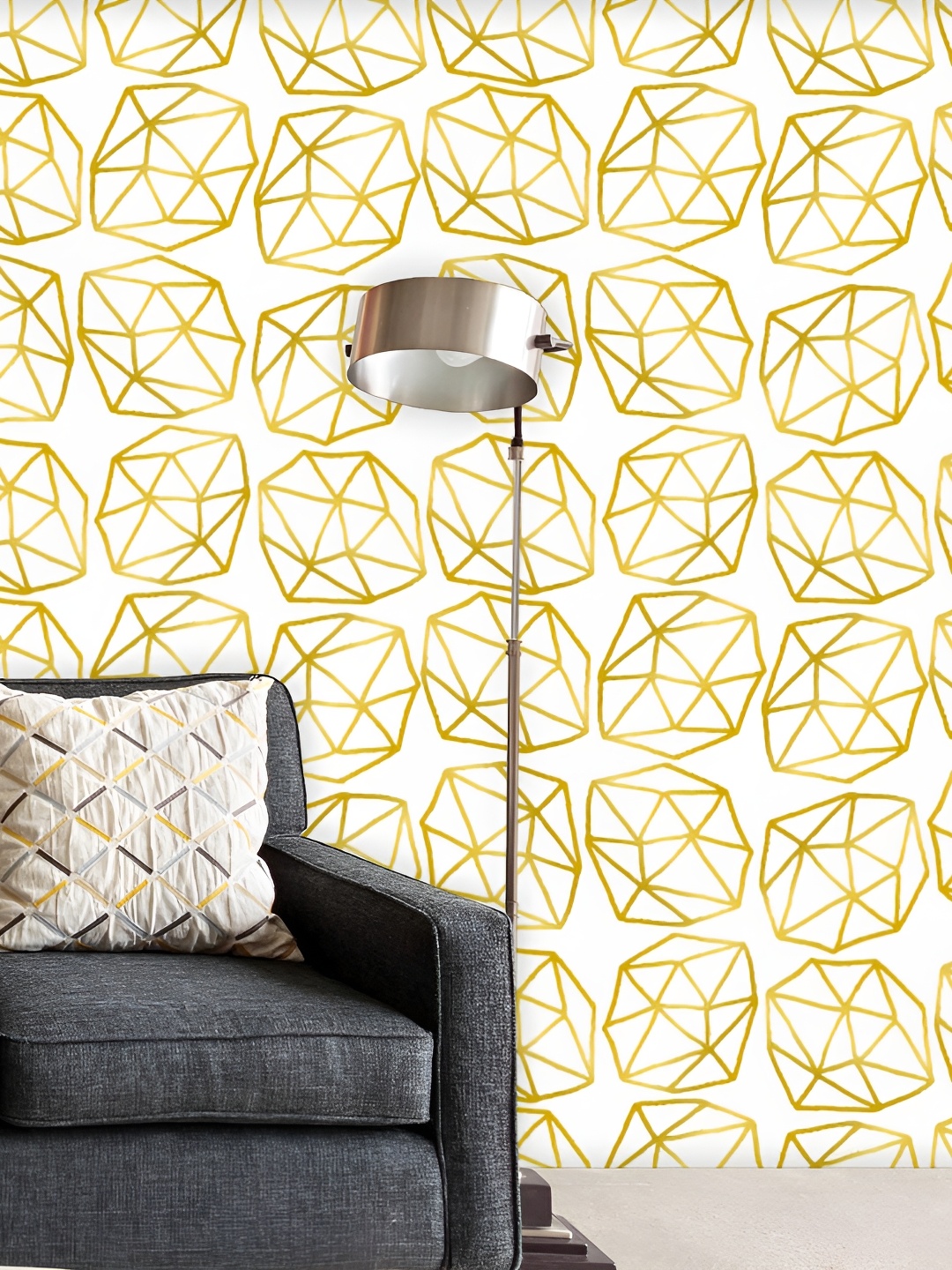 

ArtzFolio white & Yellow Printed Peel & Stick Self-Adhesive Wallpaper