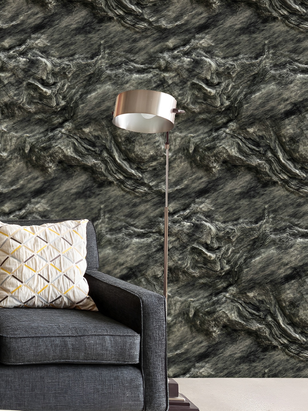 

ArtzFolio Black & Grey Printed Self Adhesive Wallpaper