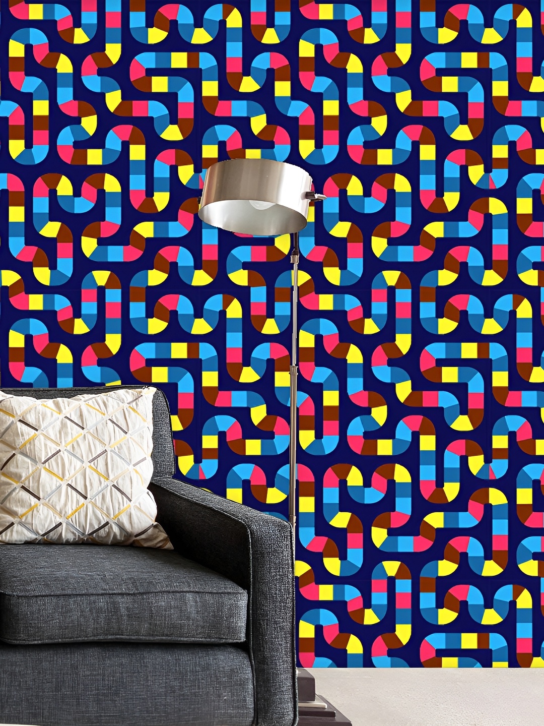 

ArtzFolio Blue & Yellow Printed Self Adhesive Wallpaper