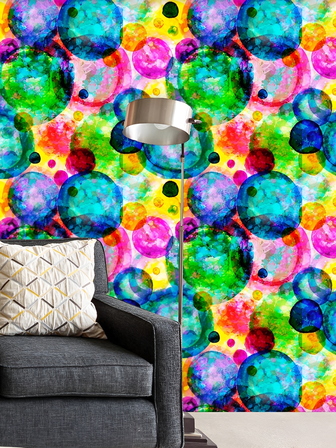 

ArtzFolio Green & Pink Self-Adhesive Peel & Stick Wallpaper