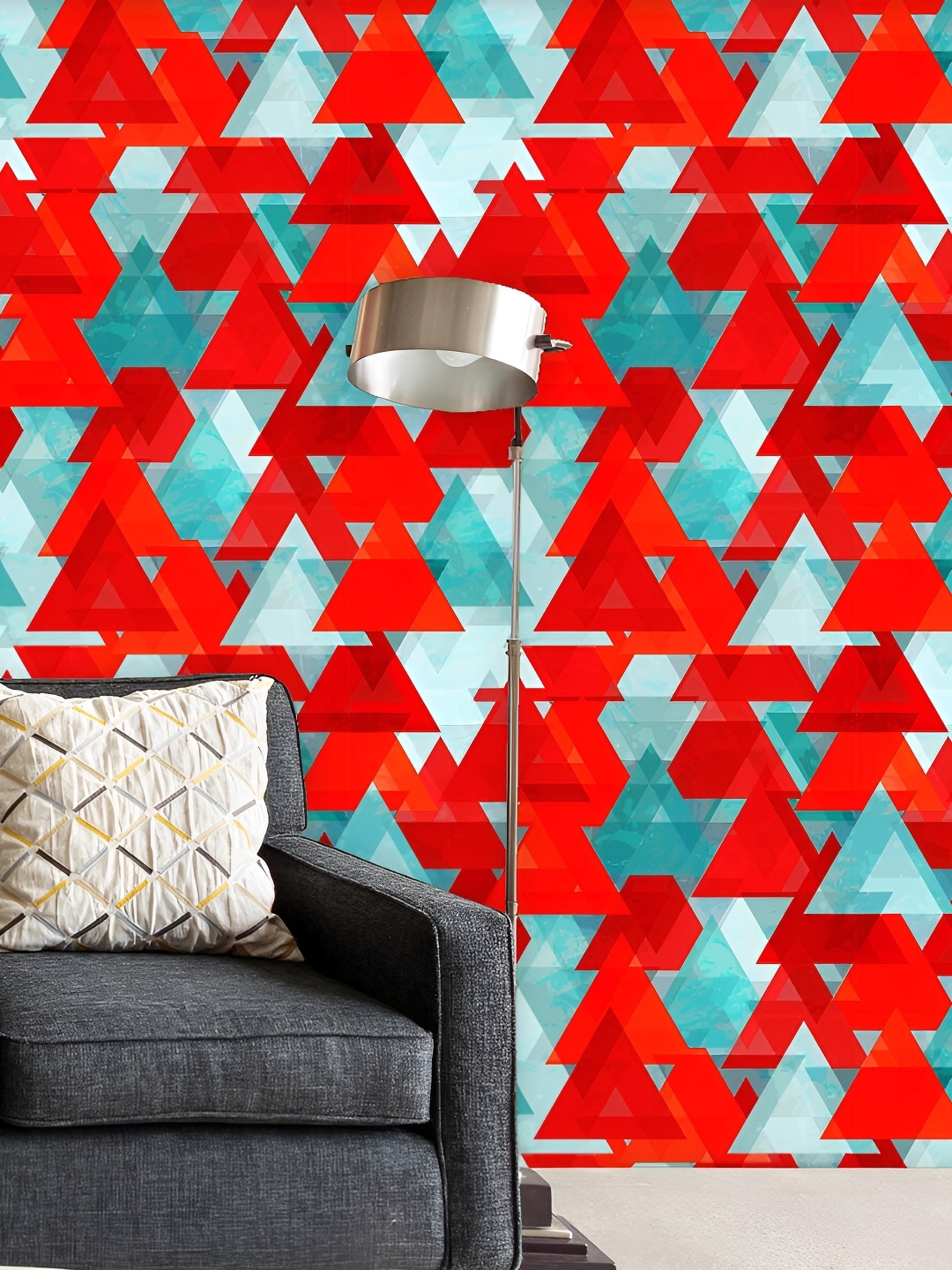 

ArtzFolio Red & Blue Printed Self Adhesive Wallpaper
