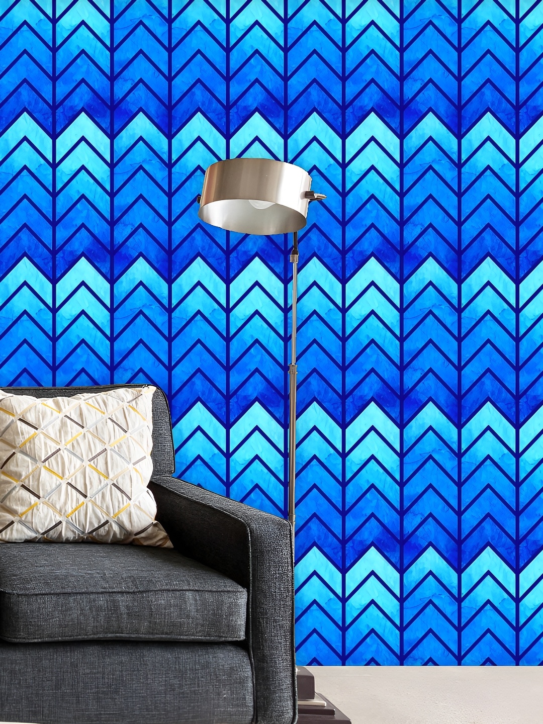 

ArtzFolio Blue Printed Self Adhesive Wallpaper